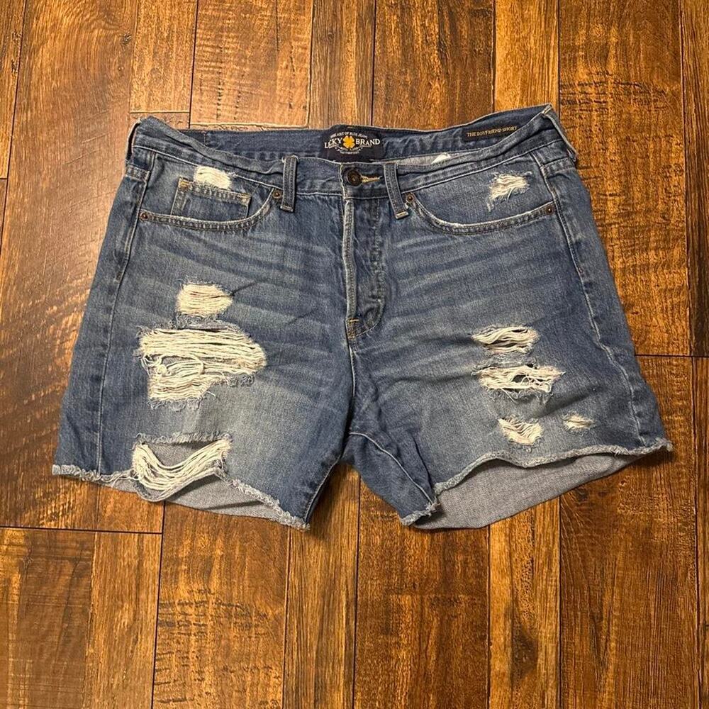 Lucky brand distressed blue denim